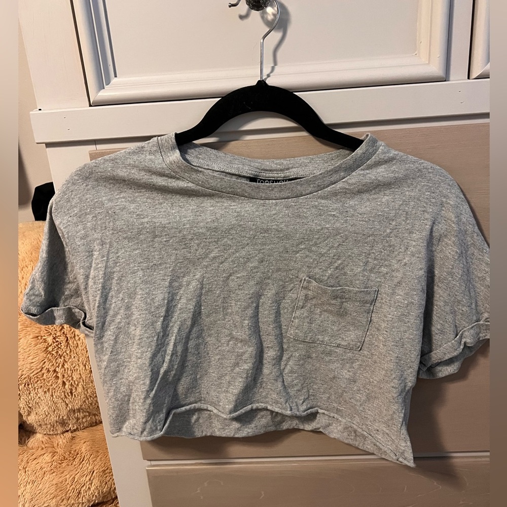 Top shop gray cropped tshirt